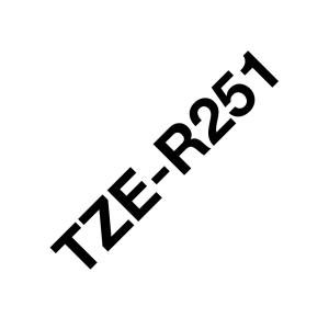 Tape Tzer251 24mm Black On White Satin Ribbon