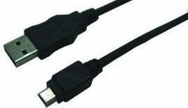 USB Mini Cable USB A Male/USB Cabl B Male 1.8m 5polig Black