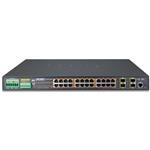 PLANET Industrial L2 + 24P 10/100/1000T PoE Switch 4P shared 100/1000X SFP Uplinks -40/+75C degrees