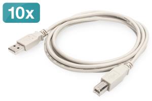 USB2.0 connection cable Type A - B M/M 1.8m beige 10pk