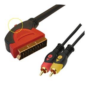 Hq 21 Pin Scart To 2xrca + Switch 1.8m