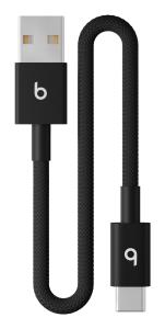 Beats USB-a To USB-c Woven Short Cable 20cm - Bolt Black