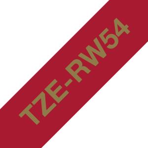 Tape Tzerw54 24mm Gold On Red Satin Ribbon