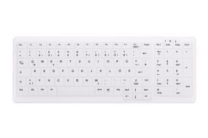 Compact Disinfectable Medical Keyboard with Numpad - Corded USB - White - Qwerty Italian