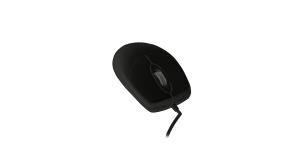 AK-PMJ1 Optical Mouse - 2 Button With Scroll Wheel - Corded USB - Washable IP68 - Black