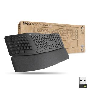 Ergo K860 - Wireless Split Keyboard  - Graphite - Qwert Zu German For Business