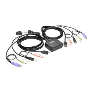 TRIPP LITE 2-Port USB/HD Cable KVM Switch with Audio/Video Cables and USB Peripheral Sharing