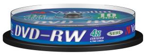 DVD-rw Media 4.7GB 4x 10-pk With Spindle