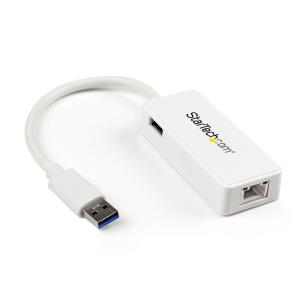 Network Adapter USB 3.0 To Gigabit Ethernet Adapter Nic W/ USB Port White