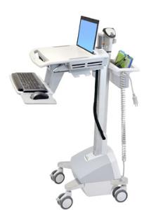Styleview Emr Laptop Cart LiFe Powered (white Grey And Polished Aluminum) CHE