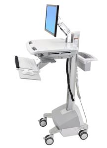 StyleView Cart with LCD Arm, LiFe Powered, Full-Featured Medical Cart White CHE