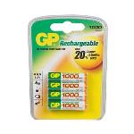 Gp Batteries Rechargeable AAA Micro 1000mah 4-Bat/ Blister Pk