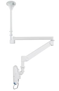 Medical Monitor Ceiling Mount (Full Motion gas spring) for 10in-32in Screen Height Adjustable - White