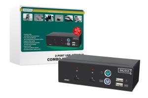 KVM Switch Combo 1 User/2 Pcs, USB&ps/2 + Cables (dc112021)