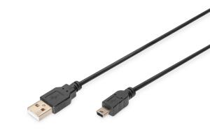 USB 2.0 Connection Cable Type A - Mini B (5pin) M/m 1m (ak-300130-010-s)