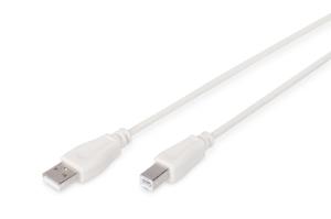USB connection cable, type A - B M/M, 3m USB 2.0 suitable Beige
