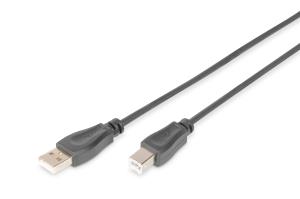 USB 2.0 connection cable, type A - B M/M, 1m USB 2.0 conform Black