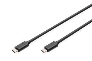 ASSMANN USB Type-C connection cable, type C to C M/M, 1m High-Speed Black