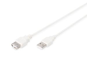 USB 2.0 extension cable, type A M/F, 1.8m, USB 2.0 conform Beige