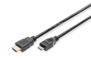 HDMI High Speed connection cable, type C - type A M/M, 3m Ultra HD 24p, gold black