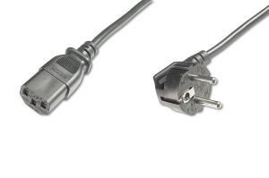 Power Cord, CEE 7/7 (Typ-F) 90> angled - C13 M/F, 5m H05VV-F3G 1.0qmm black EU guideline