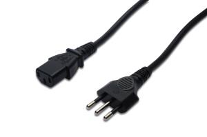 Power Cord, Italy plug - C13 M/F, 1.8m, H05VV-F3G 0.75qmm black