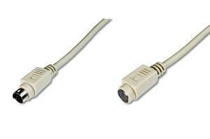 PS/2 extension cable, miniDIN6 M/F, 5m beige