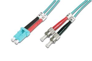 Fiber Optic Patch Cord, LC to ST Multimode 50/125 , Duplex Length 5m Class OM3