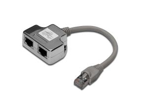 CAT 5e patch cable adapter 2x RJ45 female to 1x RJ45 male 0.19 m