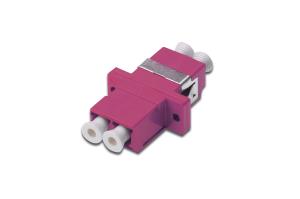 LC/LC Coupler, OM4, Color RAL 4003 Zirconia Ceramic Sleeve, Plastic housing,Multimode incl. fixing material