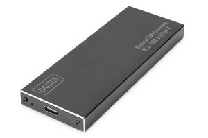 External SSD Enclosure, M.2 (NGFF) - USB 3.1 C aluminum housing, black, chIPSet: EP9461E