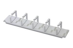 2U cable management panel 5x cable rings 85x60 mm, color grey (RAL 7035)