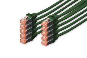 Patch cable - CAT6 - S/FTP - Snagless - Cu - 2m - green - 10pk