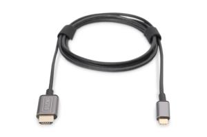 USB Type-C adapter cable, Type-C to HDMI A M/M, 2m, 4K/60Hz, 18GB, CE, black