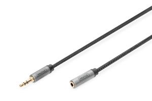 AUX Audio Cable Stereo 3.5mm Male to Female Aluminum Housing Gold plated NYLON Jacket 2m