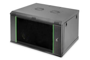Wall mounting cabinet - 7U 389x600x600mm,  black (RAL 9005)