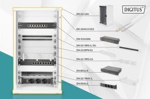 network bundle, 10in incl. 12U cabinet, grey and various