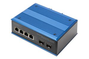 Industrial 4+2 -Port Gigabit Ethernet PoE Switch 4 Port GE PoE RJ45 2 GE SFP Port