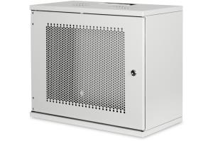 9U wall mounting cabinet - SOHO unmounted 460x540x400 mm perforated front door grey