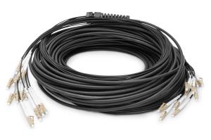 Breakout cable - 12 Fibers OM4 LC/UPC-LC/UPC universal black 150m