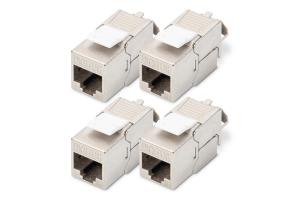 CAT6A Keystone Jack shielded, tool free connection - 4 Pcs