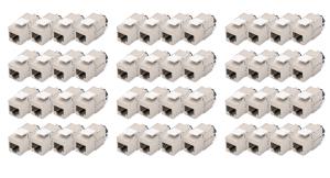 CAT6A Keystone Jack shielded, tool free connection - intelligent cable manager - 48 Pcs