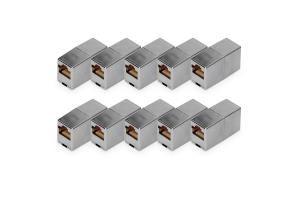 CAT 5e Modular Coupler shielded RJ45 to RJ45 - 10 pcs