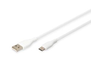 USB-C Silicone charging cable USB-A - USB-C USB 2.0 60W - 1m White