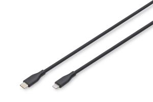 USB Silicone charging cable USB-C - Lightning USB 2.0 60W - 50cm black