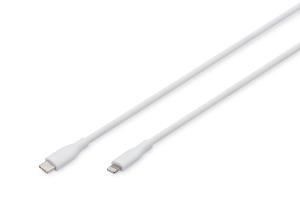 USB Silicone charging cable USB-C - Lightning USB 2.0 60W - 1m white