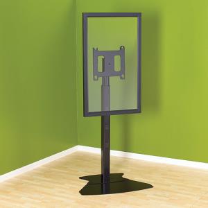 Blk Flat Panel Single Display Floor Stnd (pf1ub)