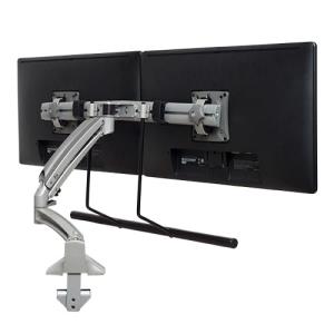 Desk Mount, Dual Monitor Array, Reduced Height, Silver