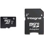 Integral Micro SDHC/xc Card Class 10 With Adaptor 64GB