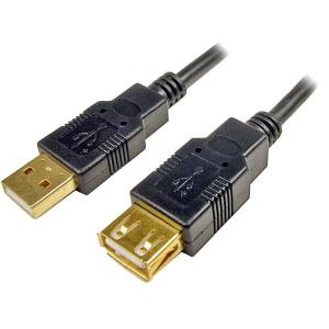 Gold Plated USB Cable USBa To USB A M/f 2m Black